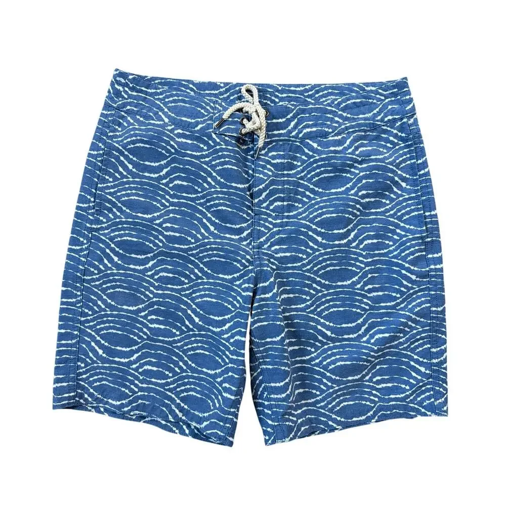 Faherty Classic Boardshort Swim Trunks 7” Inseam Wave Dye Navy Size 31